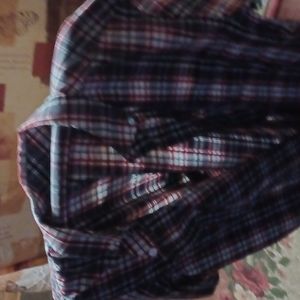 Red/ black and white plaid shirt